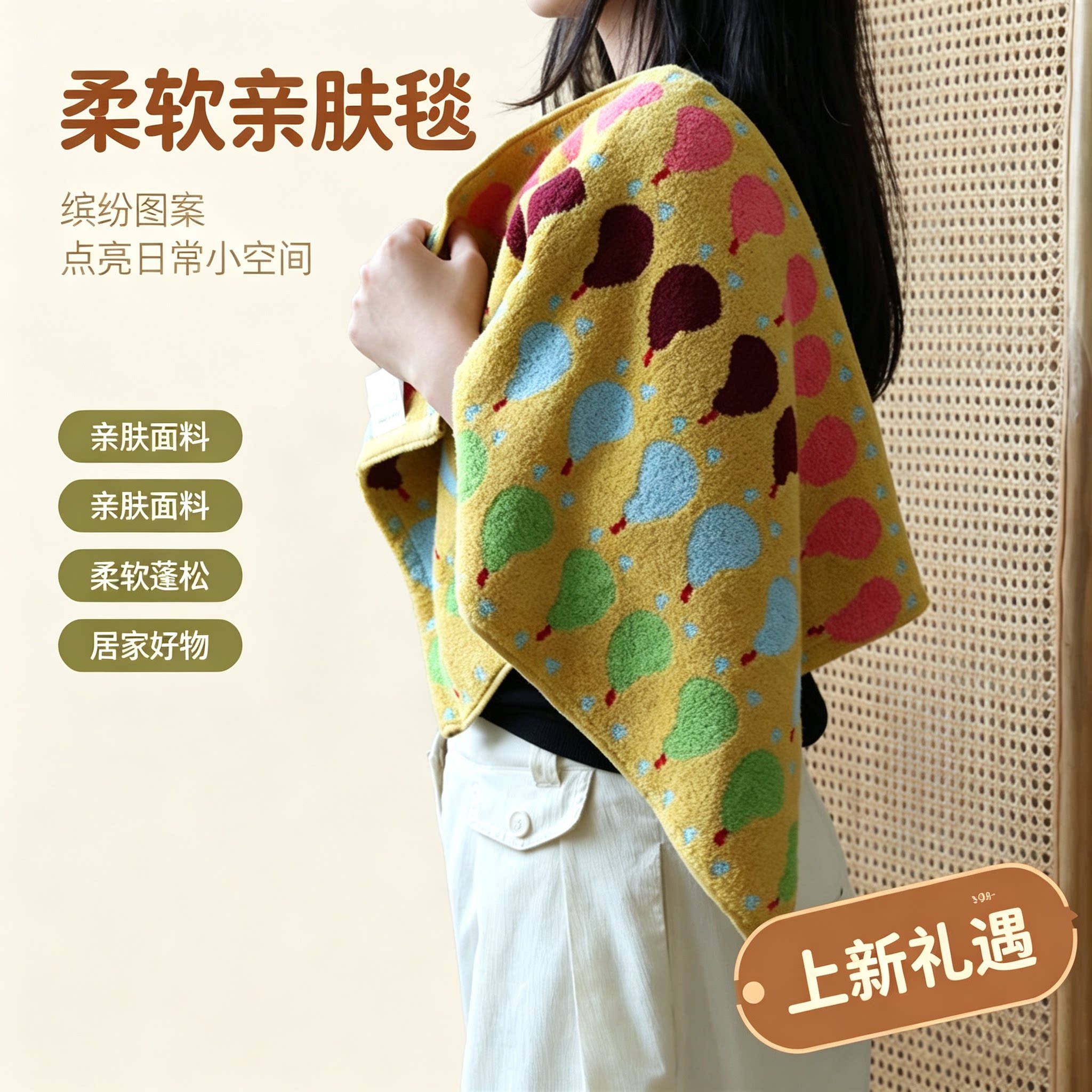 ins韩国纯棉儿童吸水方巾