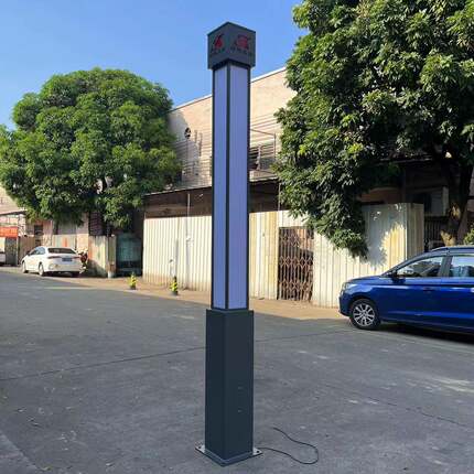 户外方形景观灯3米4米方形LED庭院灯丝印logo文字亚克力景观路灯