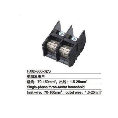 海燕 单相三表户导轨式接线端子FJ6D-300-02/3 2进6出分线端子器