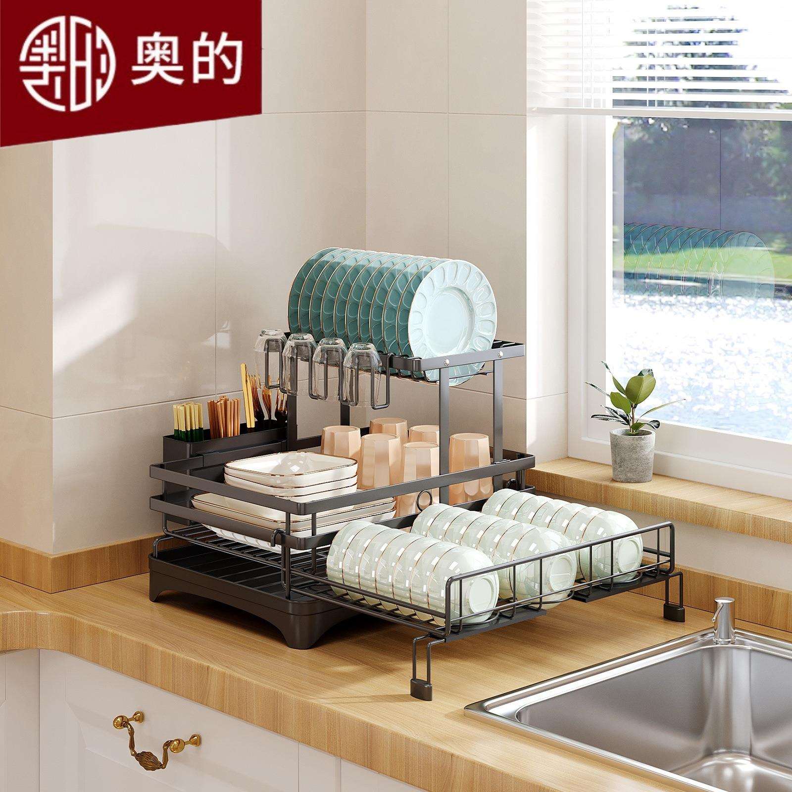 厨房碗架沥水架碗柜置物架家用台面多功能放碗盘碗筷碗碟收纳架子