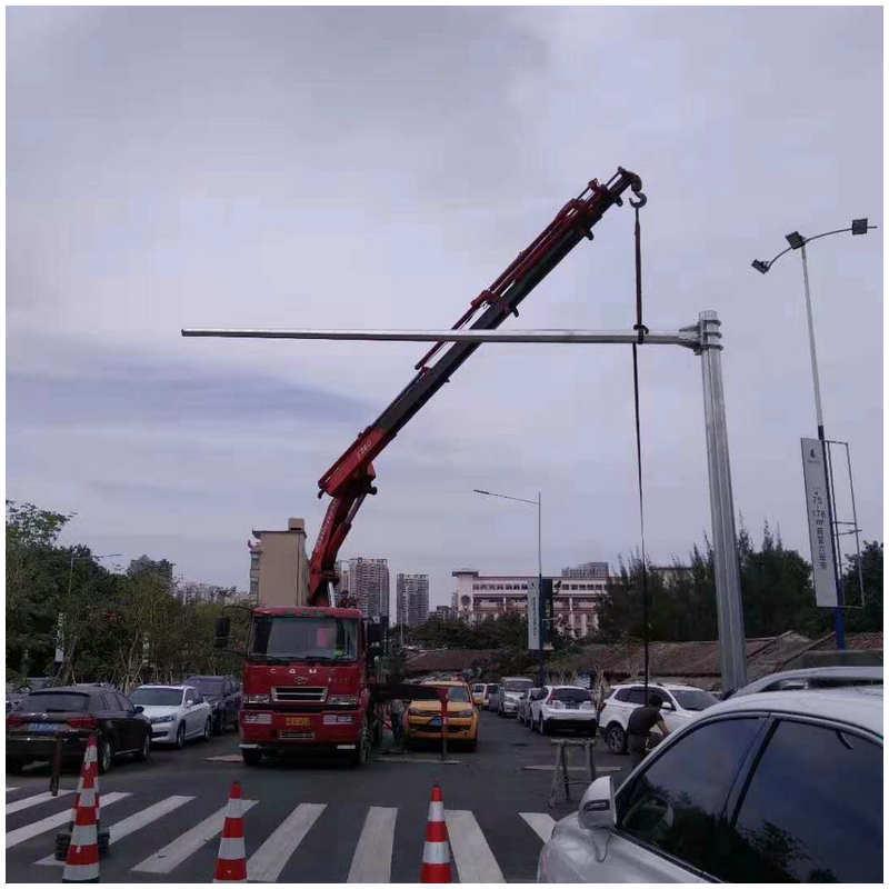 广东广州厂家供应八角钢管悬臂式信号灯杆（L杆）杆件红绿灯杆