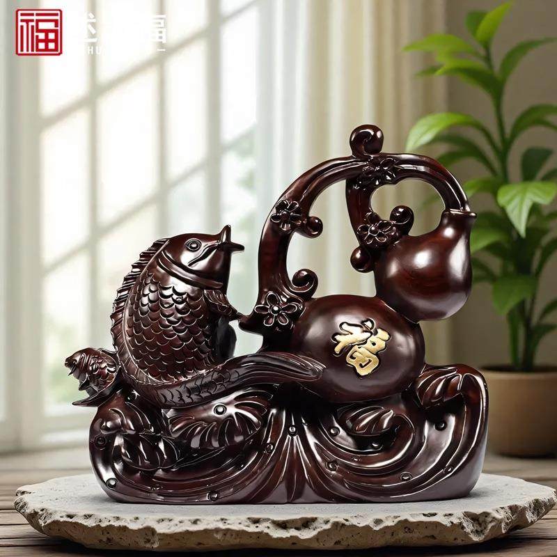 黑檀木雕刻福禄有鱼葫芦摆件实木质家居送礼办公室装饰摆设工艺品,鲜花速递/花卉仿真/绿植园艺,割草机/草坪机,淘宝优惠券,粉丝福利购,淘宝优惠卷