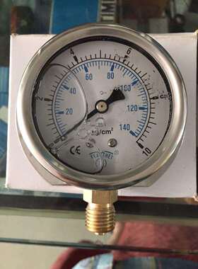 径向带边耐震压力表 表盘直径60MM 10KG 140PSI YN60T 14*1.5