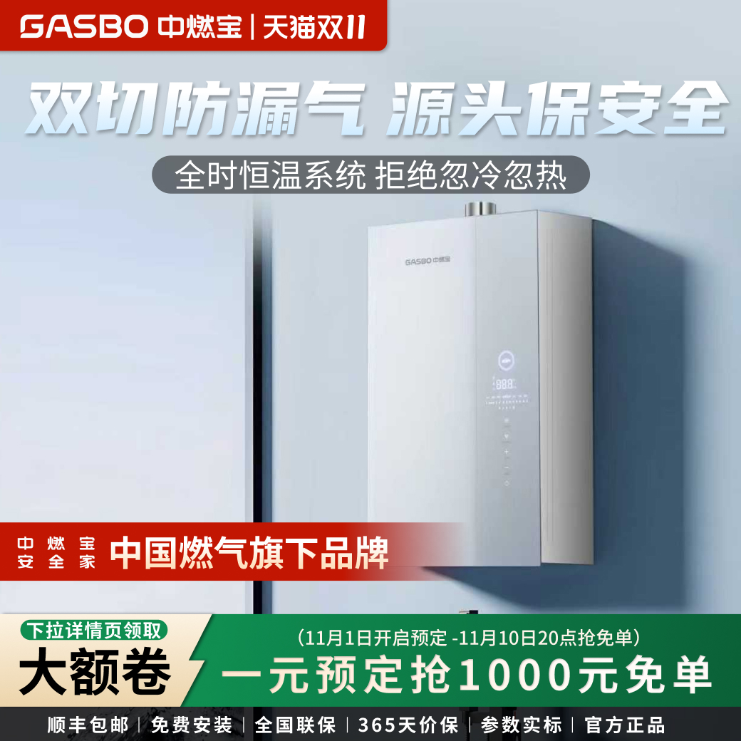 中燃宝燃气热水器防燃气泄漏报警