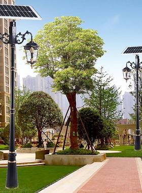古典欧式太阳能庭院灯别墅小区景观亮化光伏一体化LED灯厂家