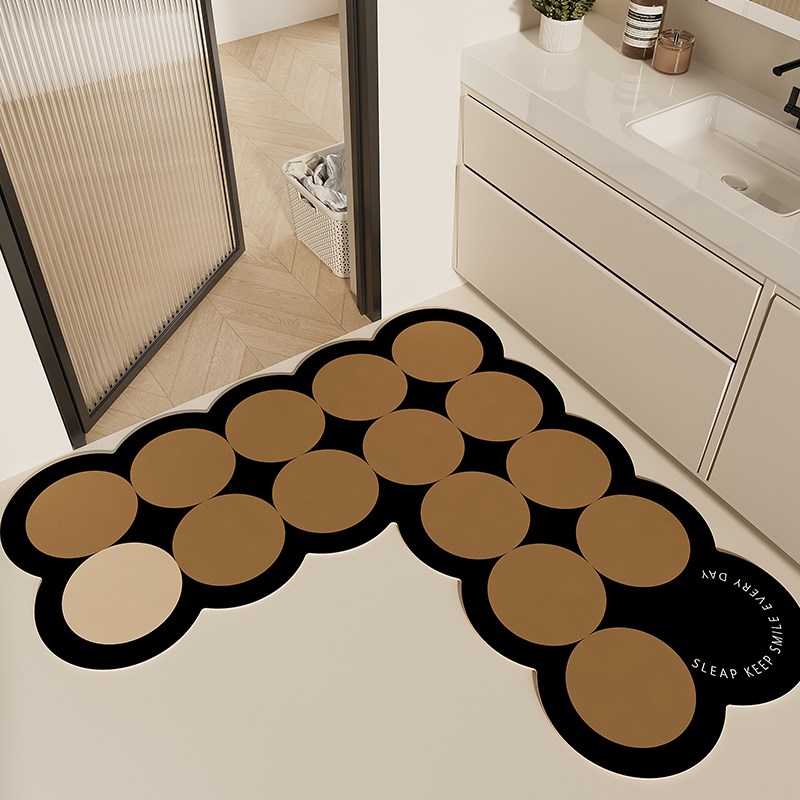 L型浴室防滑垫厕所洗手间门口硅藻泥吸水垫卫生间地垫Y子免洗可擦