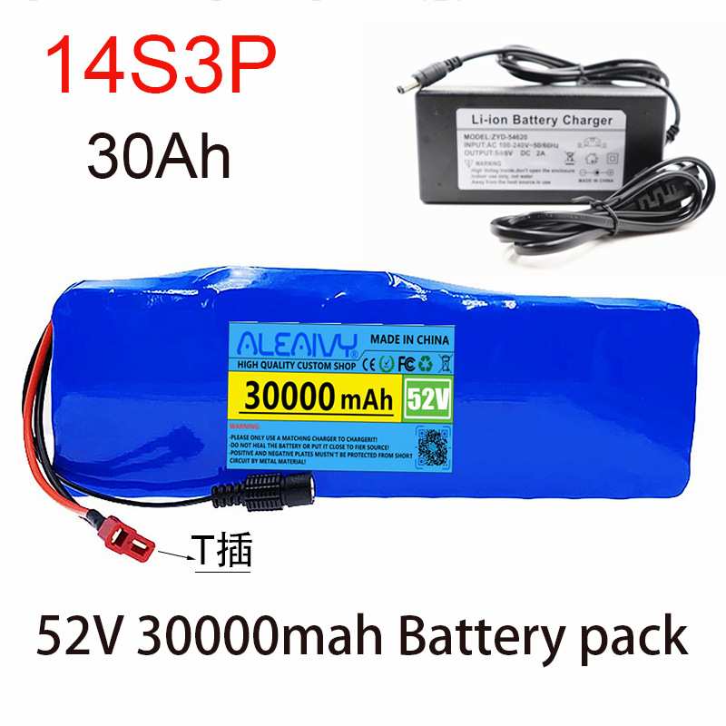 14串3并 52V 30000mAh 1000W 18650锂离子电池平衡车电动