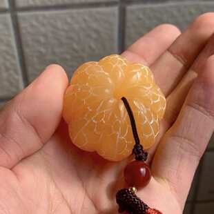 寿山石满汉全席橘子橘子文玩手把件把玩件茶宠摆件工艺品礼品礼物