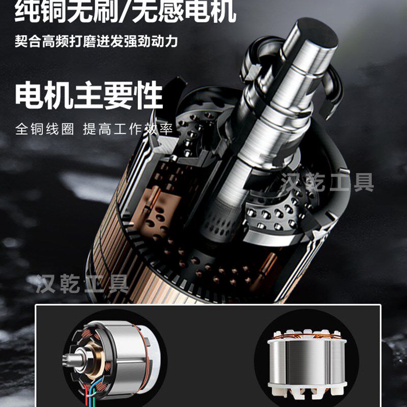 16V无刷迷你角磨机微型清缝机打磨机小型切割机充电磨光机手磨机