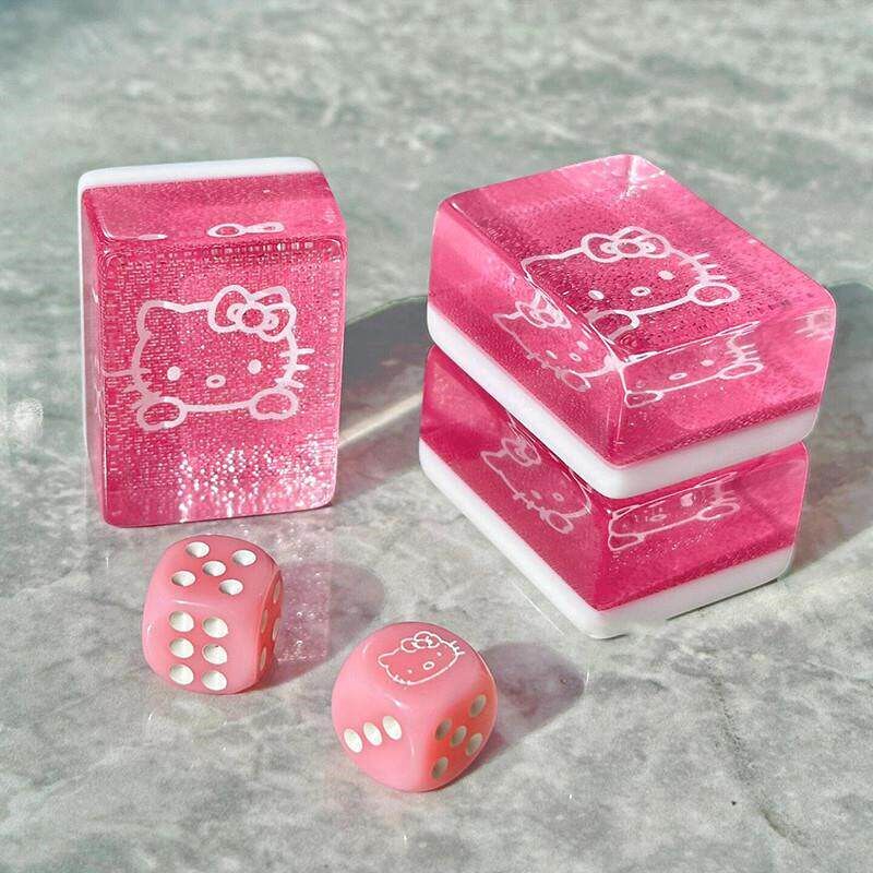 hellokitty麻将手搓家用过年聚会打发时间高颜值便携新年桌面游戏