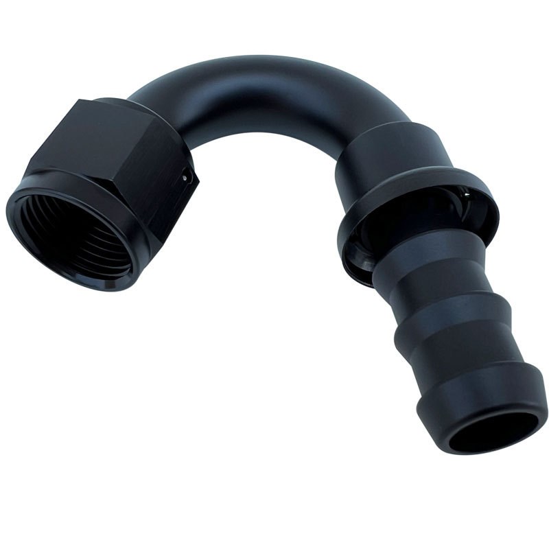 150度AN10铝合金软管宝塔形油管接头PUSH LOCK HOSE ENDS黑色红蓝