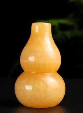 天然米黄玉汉白玉葫芦摆件五色玉石葫芦实心黄白黑红绿葫芦福禄寿