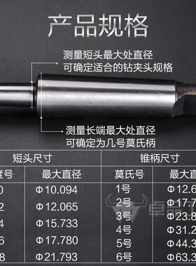 莫氏锥柄接杆钻夹头连接杆2号3号4号5号B16/B18/B22R8柄公制/英制