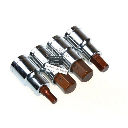 波斯12.5mm1/ 2英寸六角螺丝刀套筒短六角套筒4 5 6 7 8 10 12 14