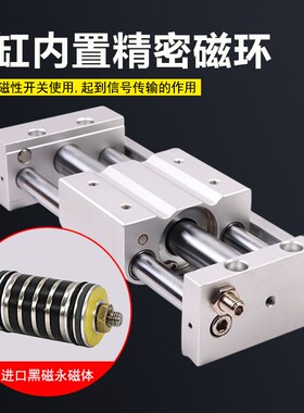 磁偶式无杆气缸CY1S/RMU/RMT10 15 20 25 32 40-50-100H 气动滑台