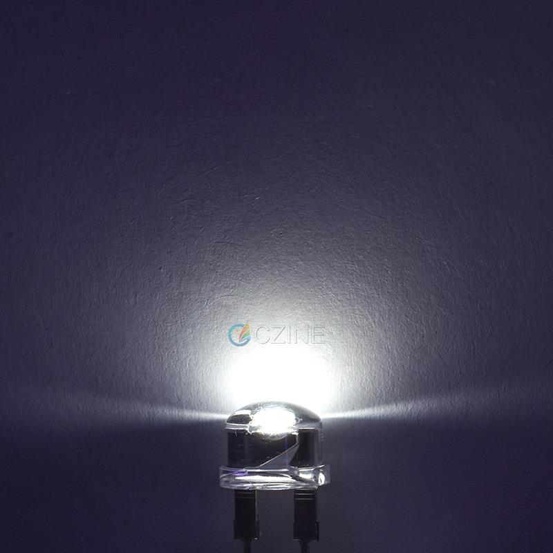 超高亮f8灯珠8mm草帽灯珠白光手电筒直插式0.5wled灯珠发光二极管