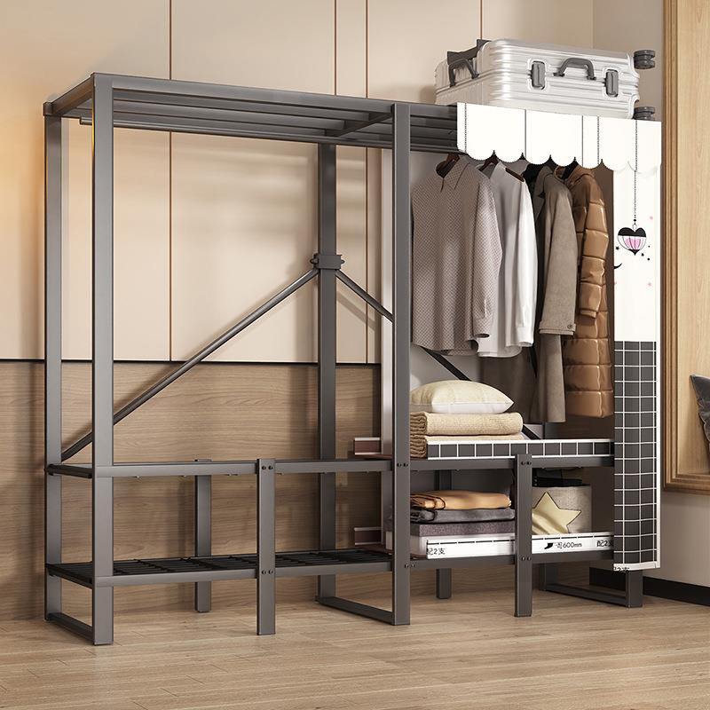 一体免安装简易衣柜家用卧室布衣柜出租房用折叠衣柜结实耐用