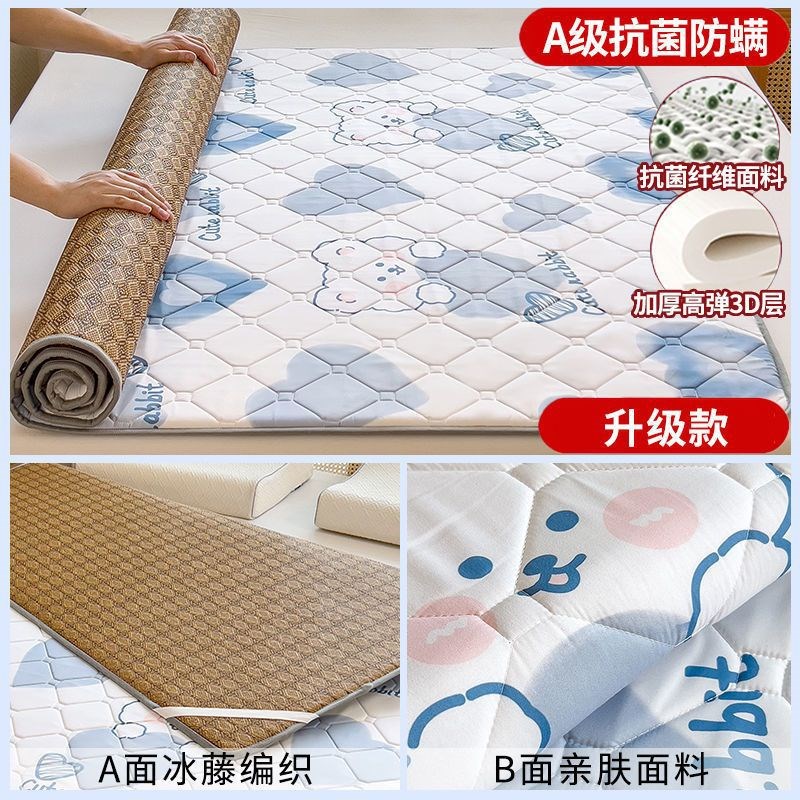 双面凉席床垫薄款床护垫可折叠软垫家用P榻榻米垫子冬夏两用