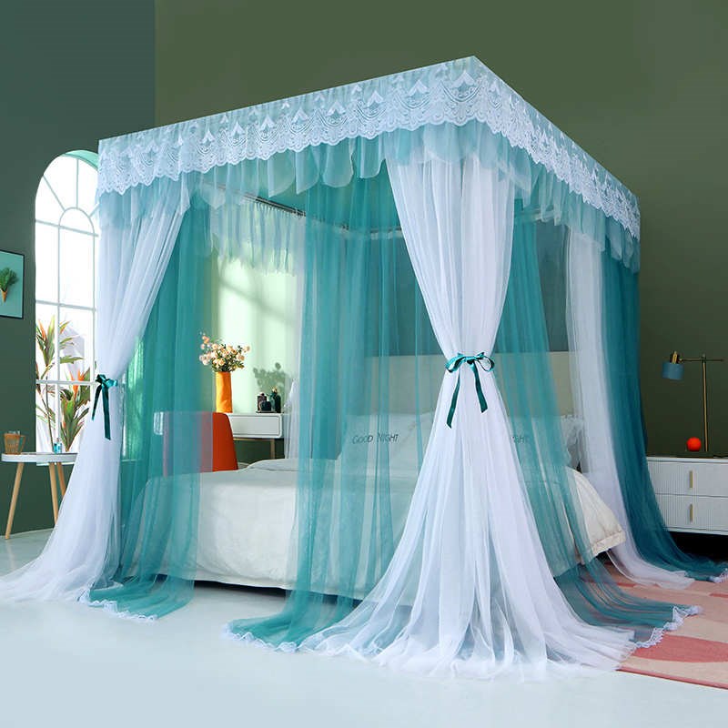 蚊帐家用2023新款遮光公主风床帘落地挡风防尘双人2米1.8Xm1.5床
