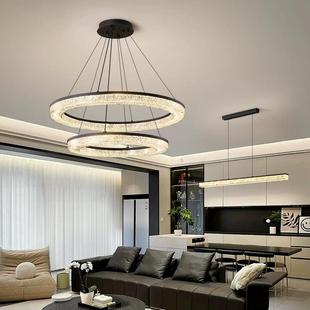 客厅吊灯现代简约大气意式极简设计师轻奢圆环餐厅全光谱吊灯