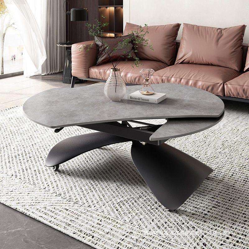 多功能岩板可移动升降茶几餐桌两用家用小户型现代简约一体式茶几