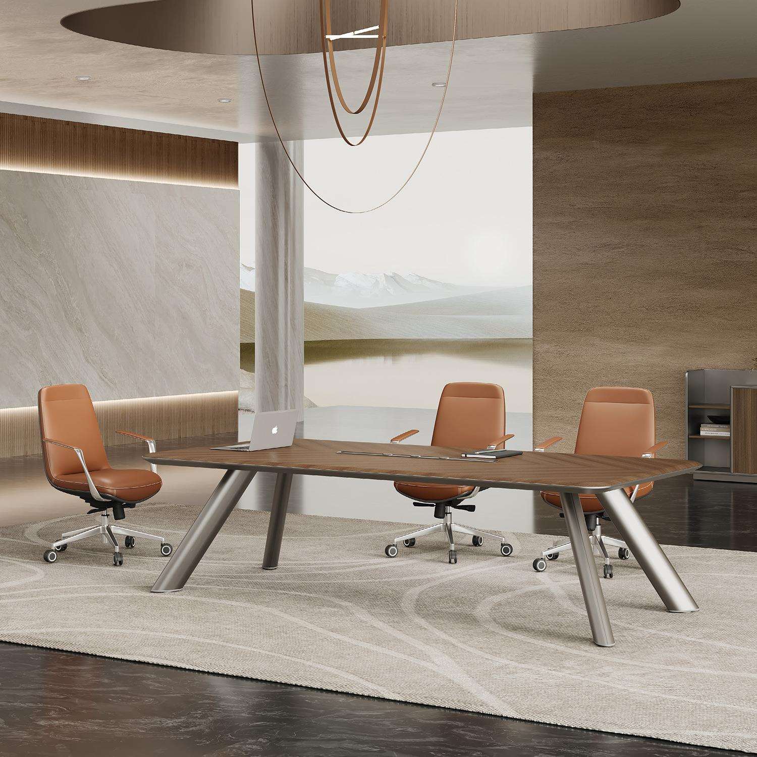 金迎大型会议桌大长桌简约现代会议室接待桌子长条形工作台开会桌