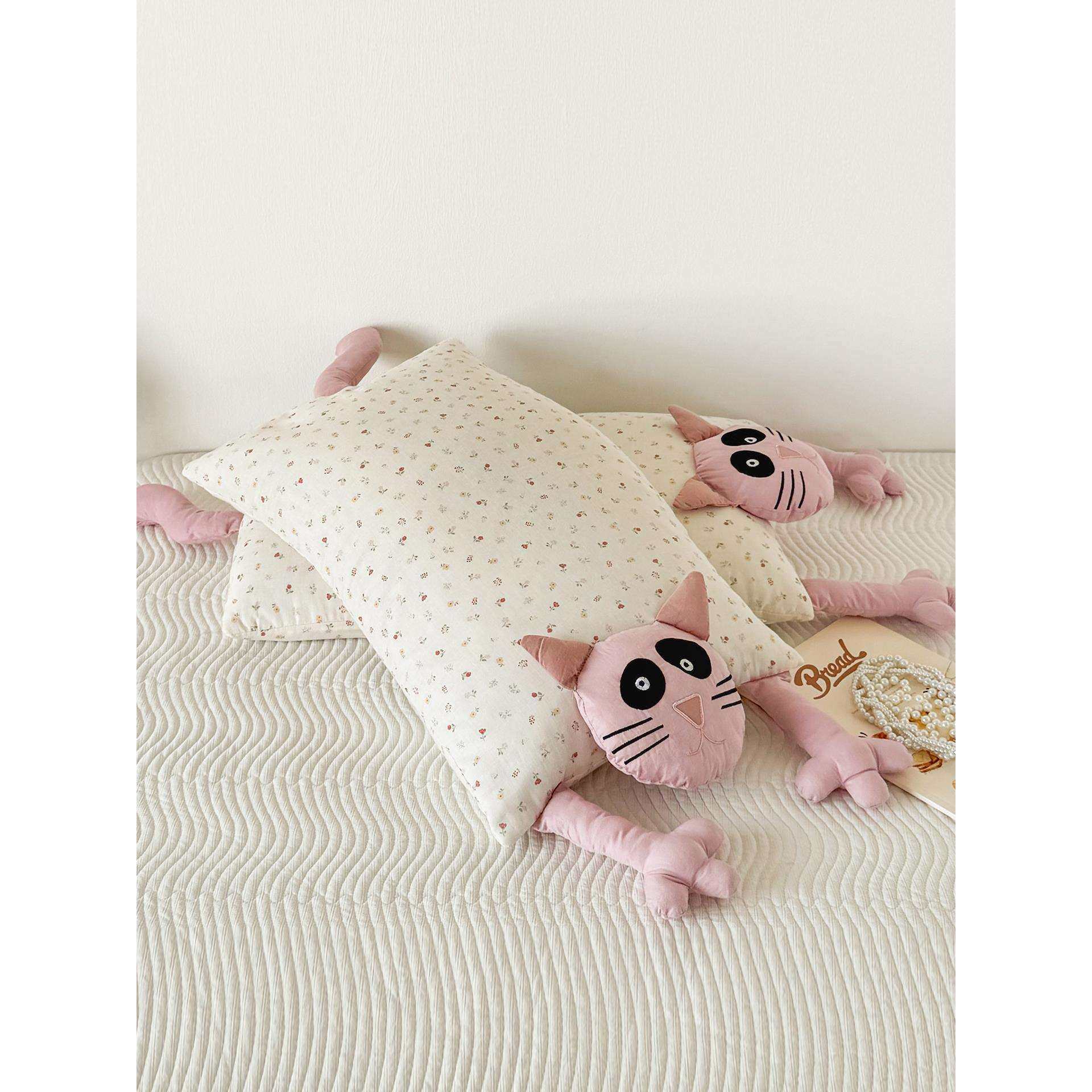 可爱猫咪A类全荞麦低枕头成人颈椎枕硬枕芯家用护颈枕单人一只装