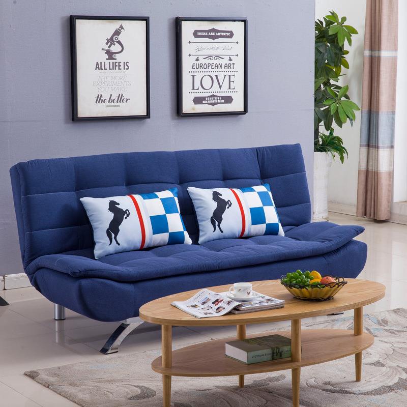 现代简约麻布沙发床两用双人多功能小户型客厅乳胶懒人折叠沙发床