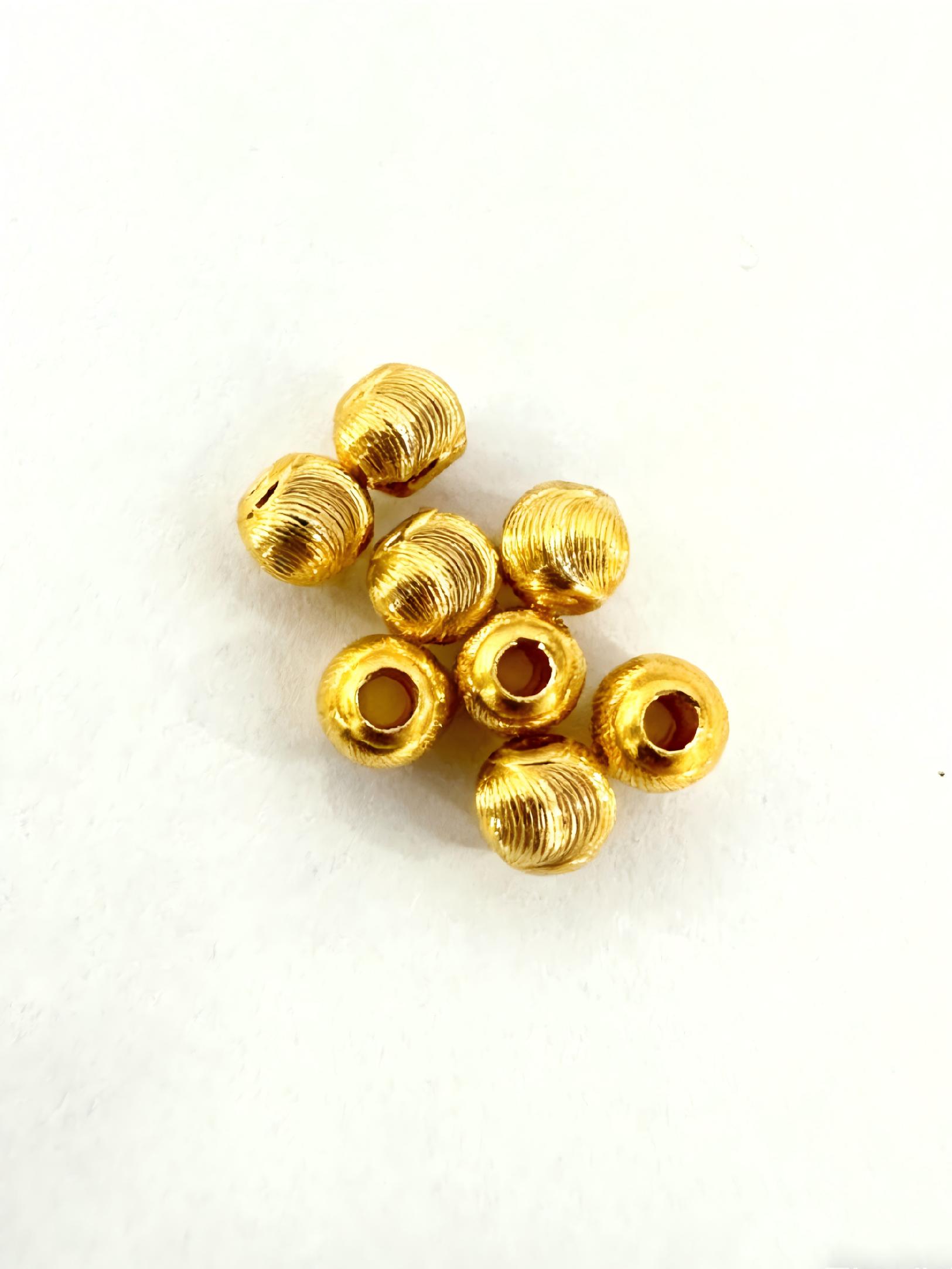 【兴贵福金】3D硬金足金999猫眼转运珠散珠素金小金珠diy手链手饰