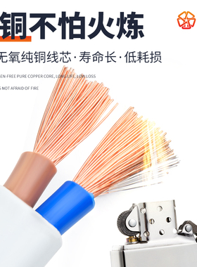 国标RVVB护套线白色黑色2芯0.5 0.751.5 2.5平方软平行家用电源线