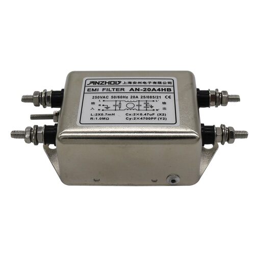 AN-20A4HB电源滤波器220v单相交流电高压噪音抗干扰EMI滤波器20A