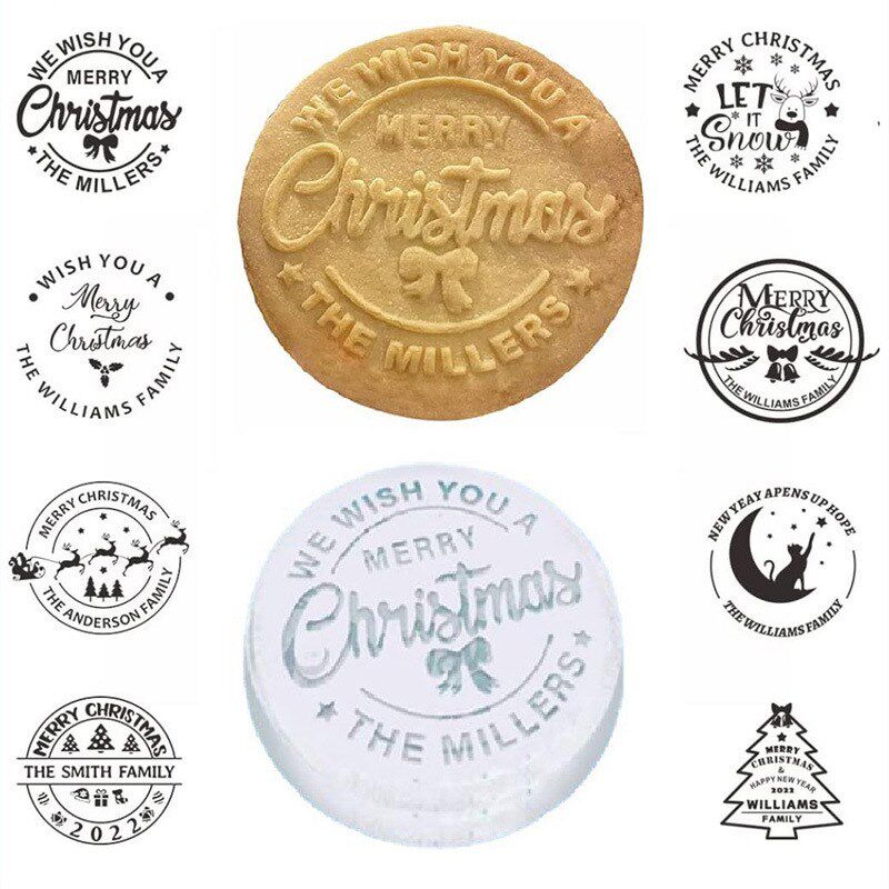 圣诞饼干模具印章 Merry Christmas Cookie Stamp 3D饼干印章