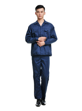 春秋工作服套装男女定制工装藏青纽扣工作服电焊机修汽修厂服包邮
