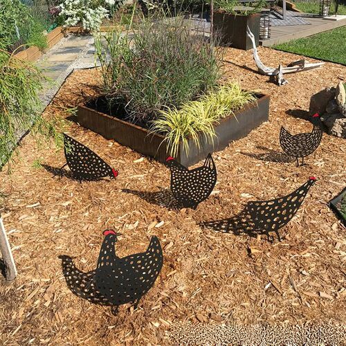 亚克力Chicken Yard Art创意花园摆放鸡家庭仿真小摆件草坪装饰