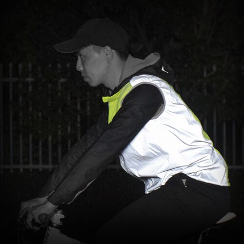 洛克兄弟骑行反光衣反光背心马甲跑步安全服夜骑骑行服夜跑装备