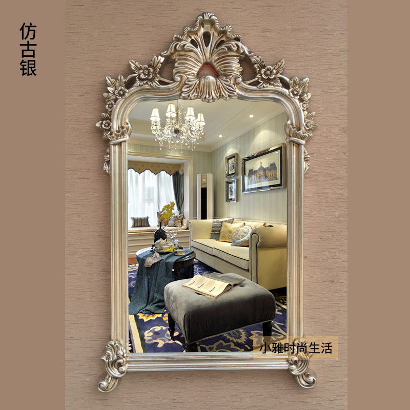 欧式美式浴室镜卫浴镜娱乐场所装饰镜理发店镜时尚壁炉梳妆大镜子