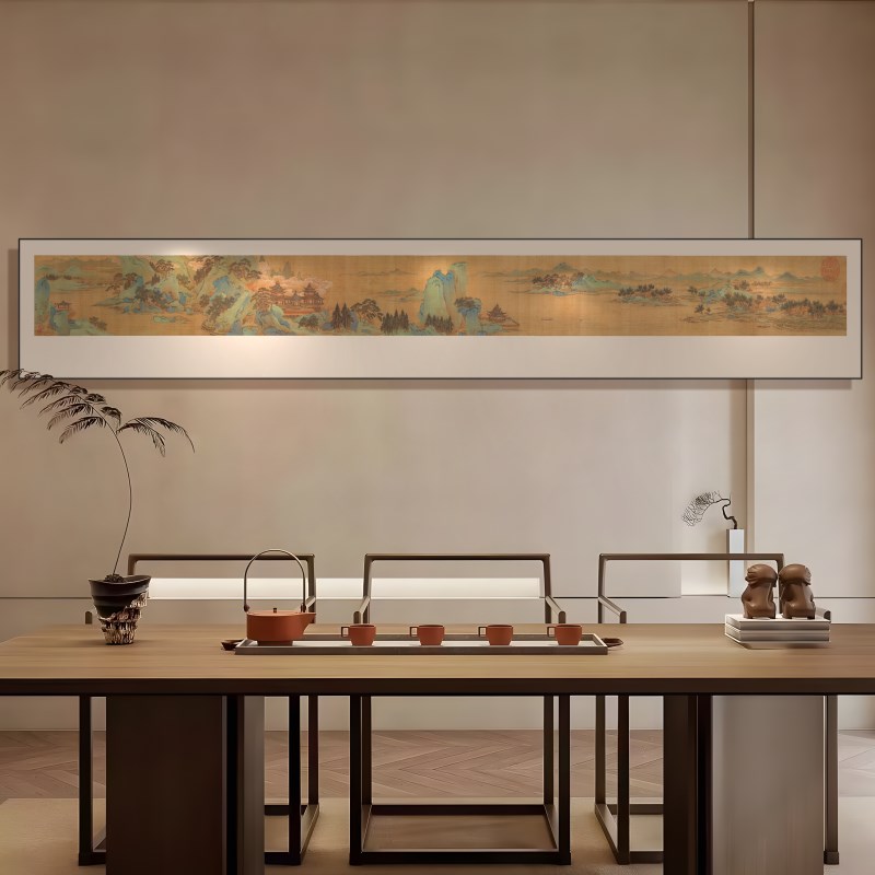 宋代美学金箔工艺画酒店民宿办公室客厅书房茶室大尺寸横幅装饰画