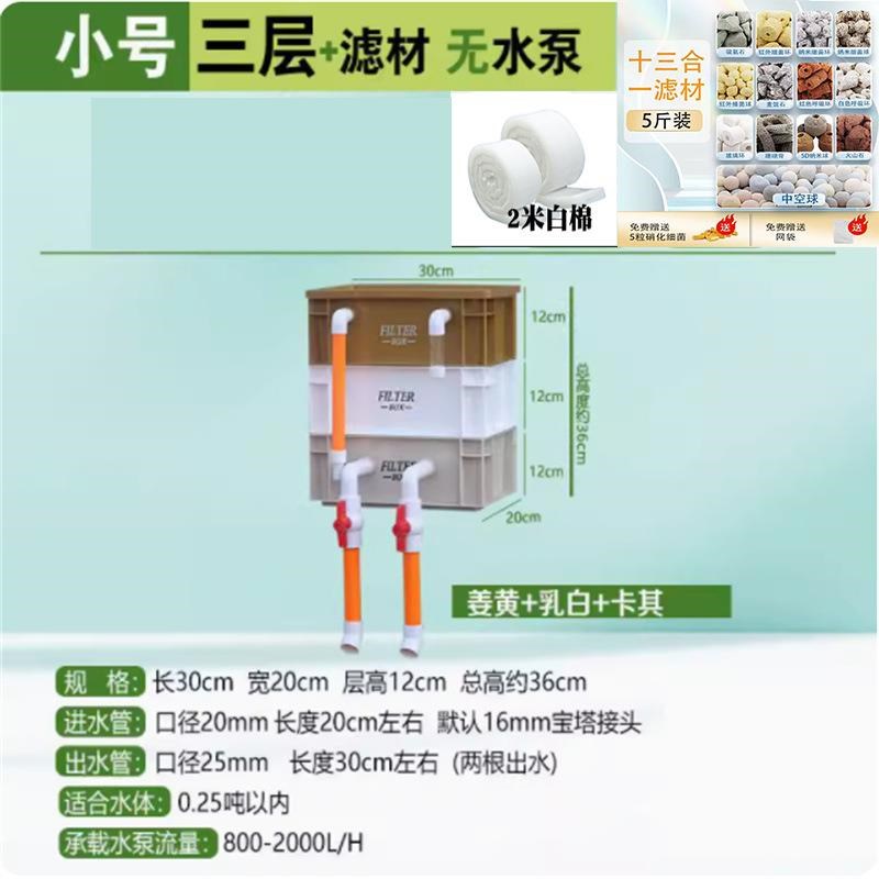 鱼缸过滤器水循环周转箱过滤箱y外置滴流盒鱼缸上滤盒鱼池多重过