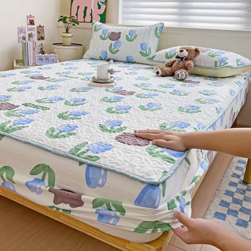 双层纱夹棉床笠床垫保护罩床单w单件席梦思床套罩加厚床罩2024新