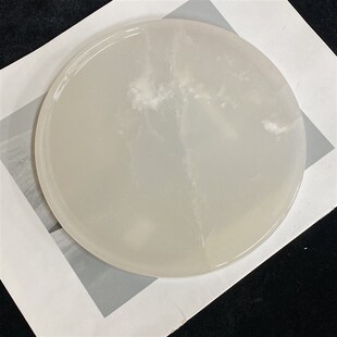 白冰玉托盘通f透感玉石收纳盘首饰收纳盘纯色简约大理石托盘水晶