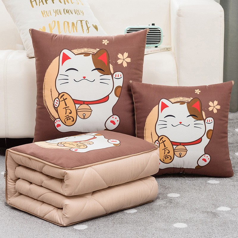 抱枕被子两用夏季办公室r午睡枕头折叠空调毯二合一汽车载靠枕靠