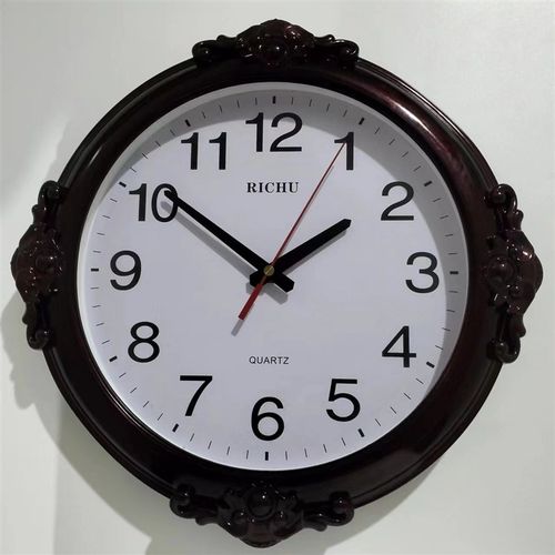 挂钟经典省电跳秒有声音家用挂墙时钟简约时尚数S秒大字圆形石英