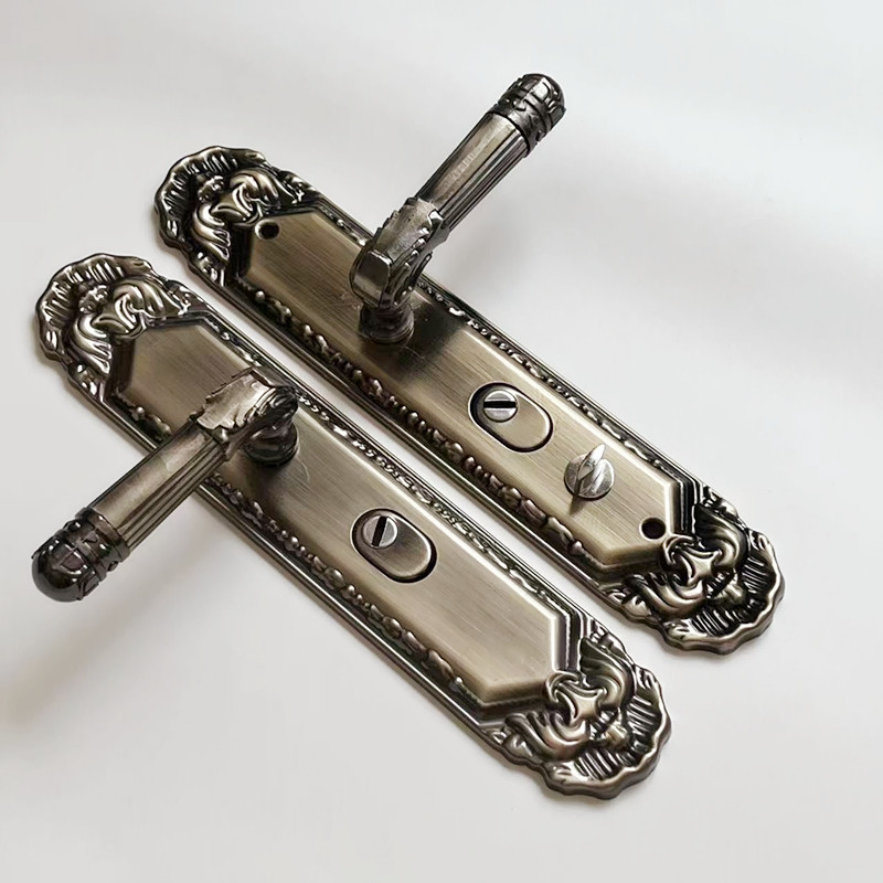 防盗门把手老式i锁具红古铜大门执手大门锁入户门加厚铝合金门拉