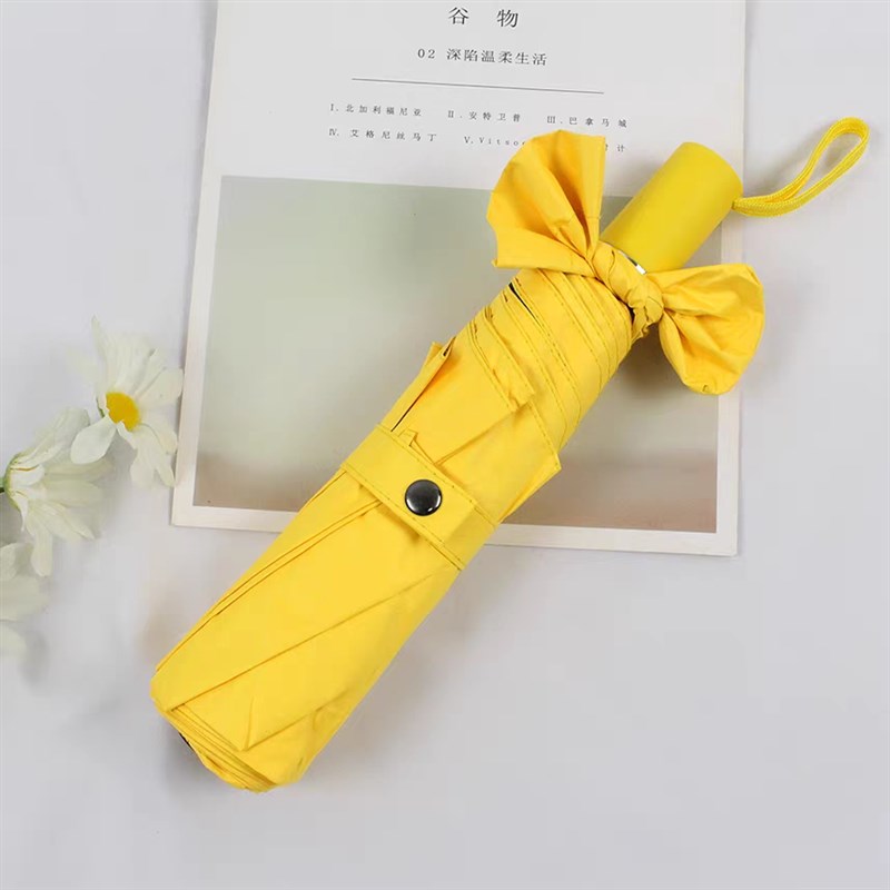 背着善宰跑e同款雨伞黄色直柄纯色男女糖果色自动14骨韩剧长柄伞