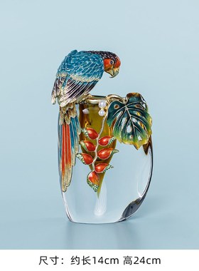 高端珐琅彩鱼琉璃花瓶摆件高档客厅新中式轻奢酒T柜装饰品家居饰