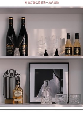 KINO奇诺现代轻奢样板间酒柜软装摆件售楼N处高级感酒杯酒具装饰