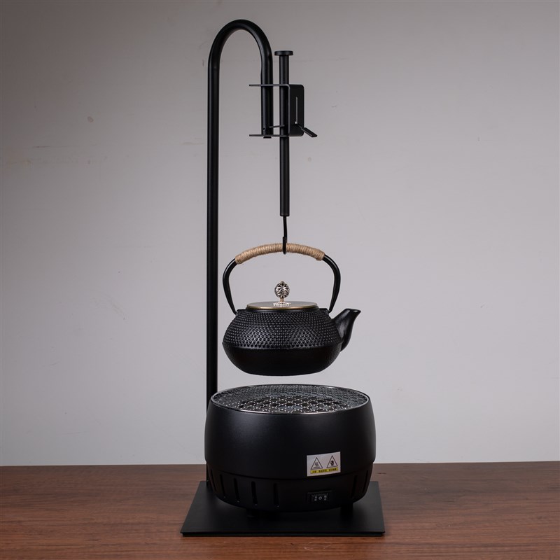围炉煮茶悬挂式吊壶电热烧水壶铁壶自在钩电N热炉烧炭炉玻璃煮茶