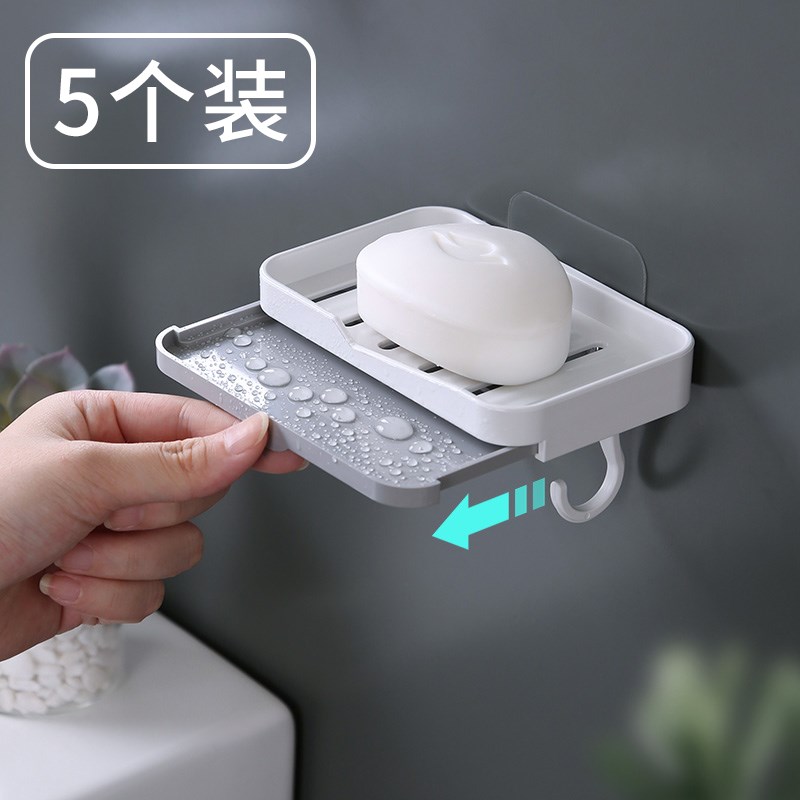肥皂盒吸盘壁挂式创意简约挂墙香皂盒卫生K间免打孔沥水架浴室家