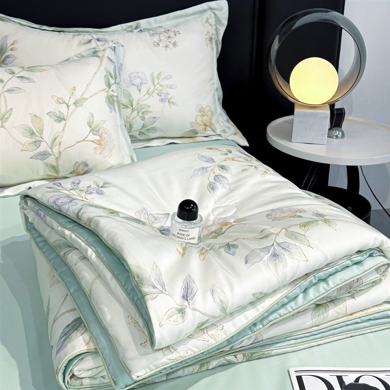 夏季莱赛尔c天丝夏凉被四件套凉感丝滑裸睡薄被子可机洗真丝空调