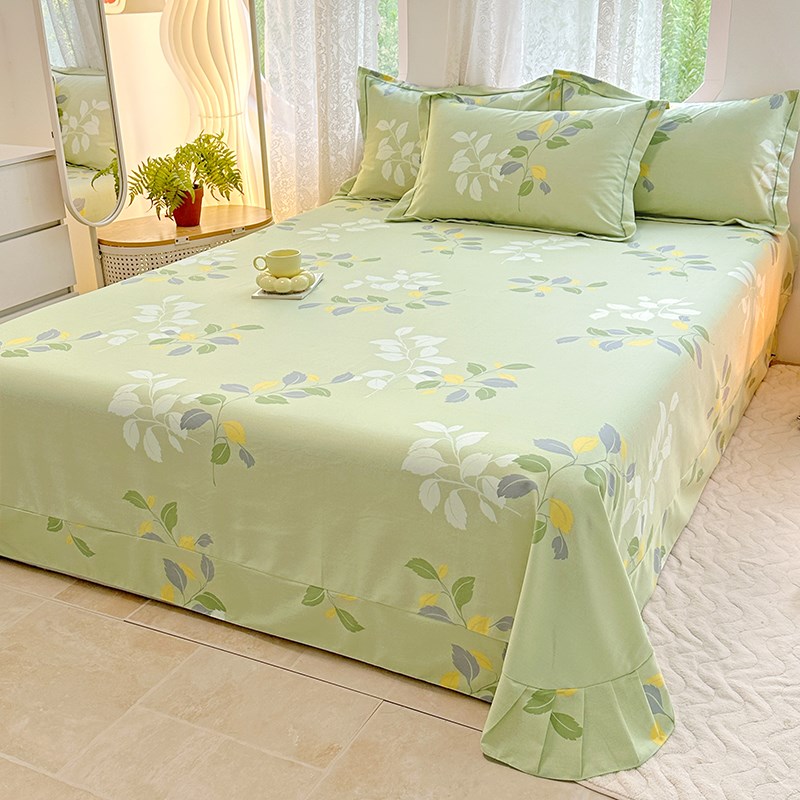 2025新款小清新全o棉磨毛床单春秋单件被单学生宿舍三件套四季床